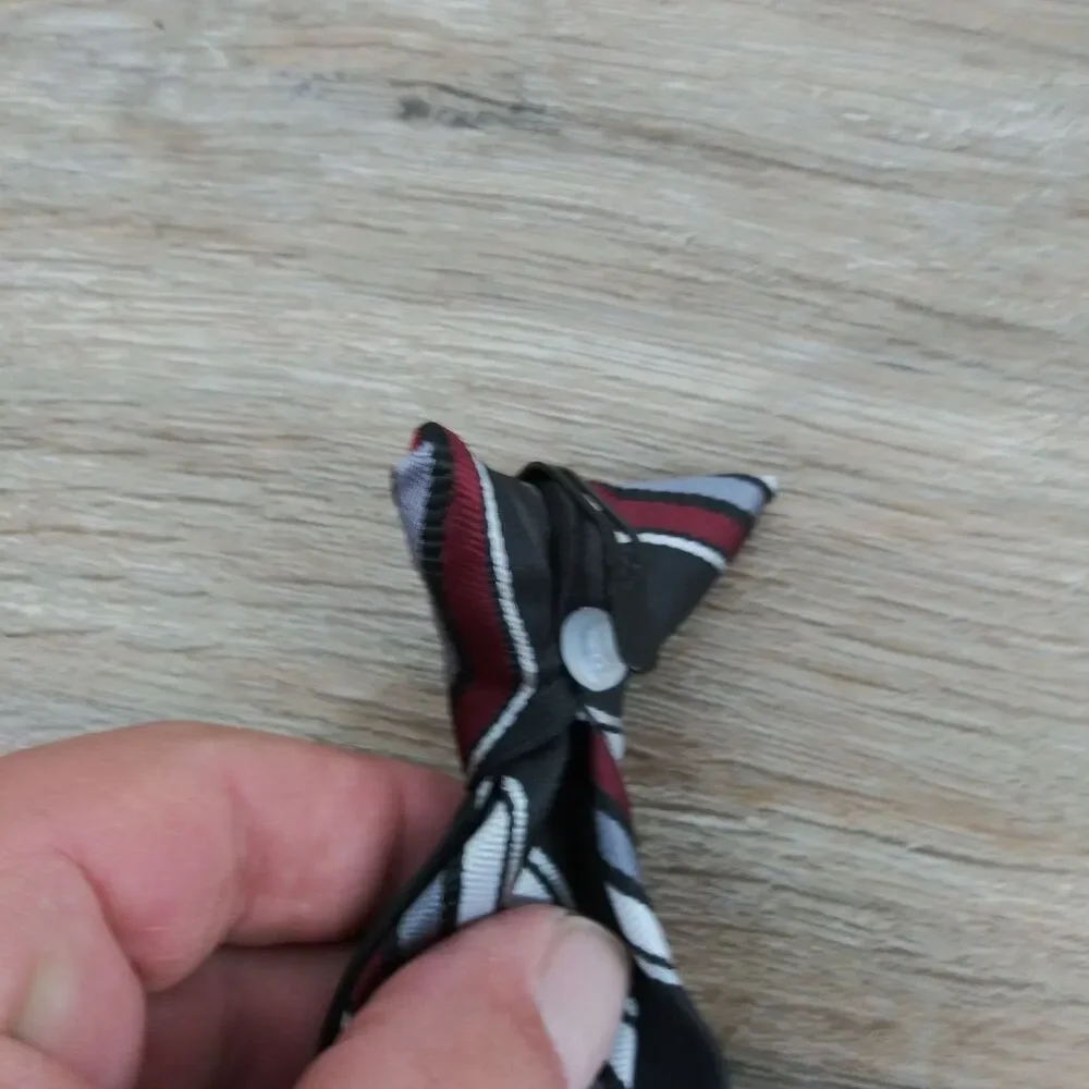 Boys Clip On Necktie 100% Polyester Multicolored Striped Tie